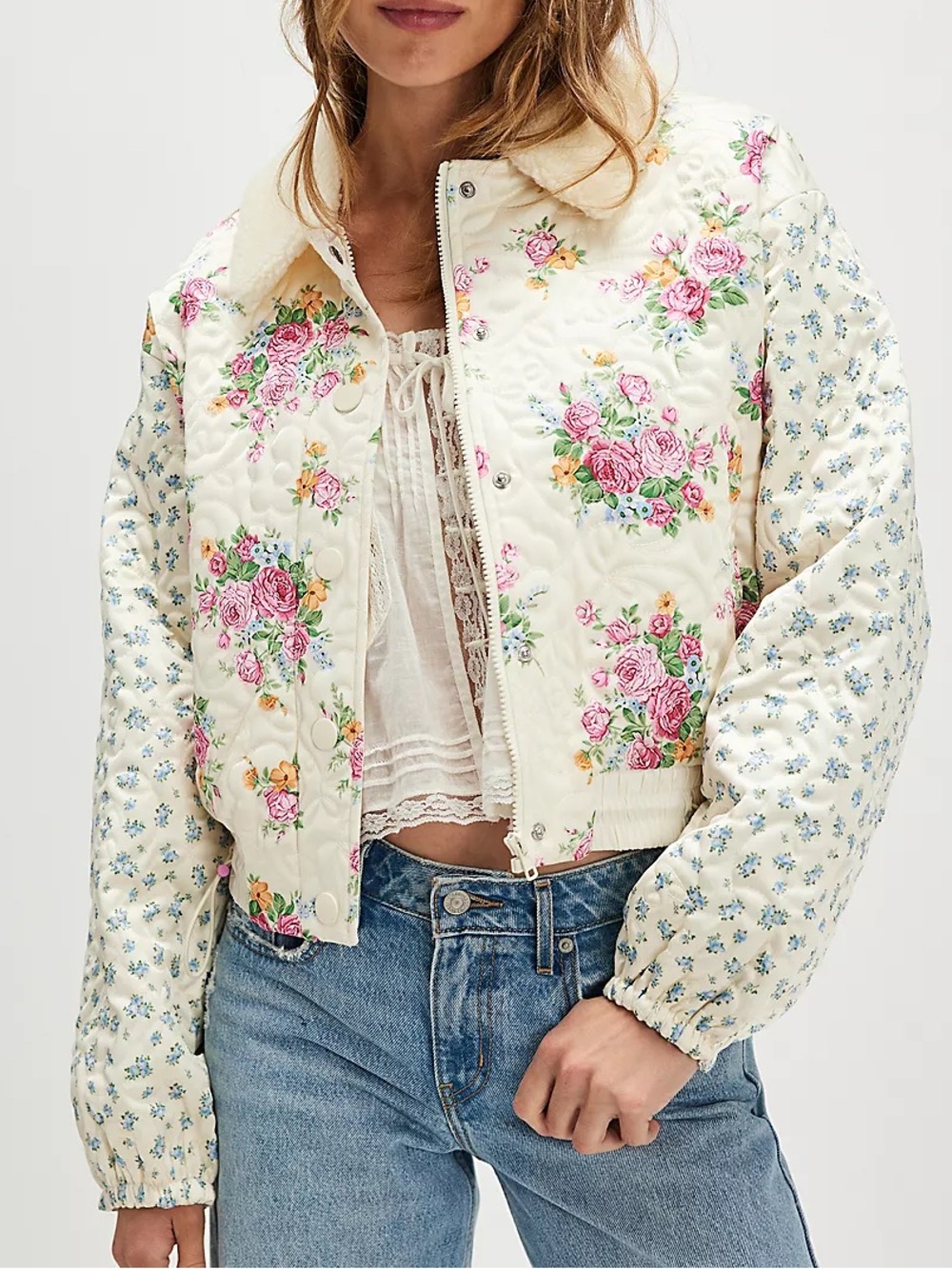 For Love & Lemons Marlee Cropped Puffer